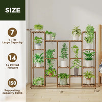 Thumbnail for Large Hanging Plant Stand Indoor Tall Plant Shelf Outdoor 14 Pots Large Plant Rack for Living Room Patio, Balcony and Garden