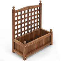Thumbnail for Solid Wood Planter Box with Trellis Weather-Resistant Outdoor 25''X11''X30''