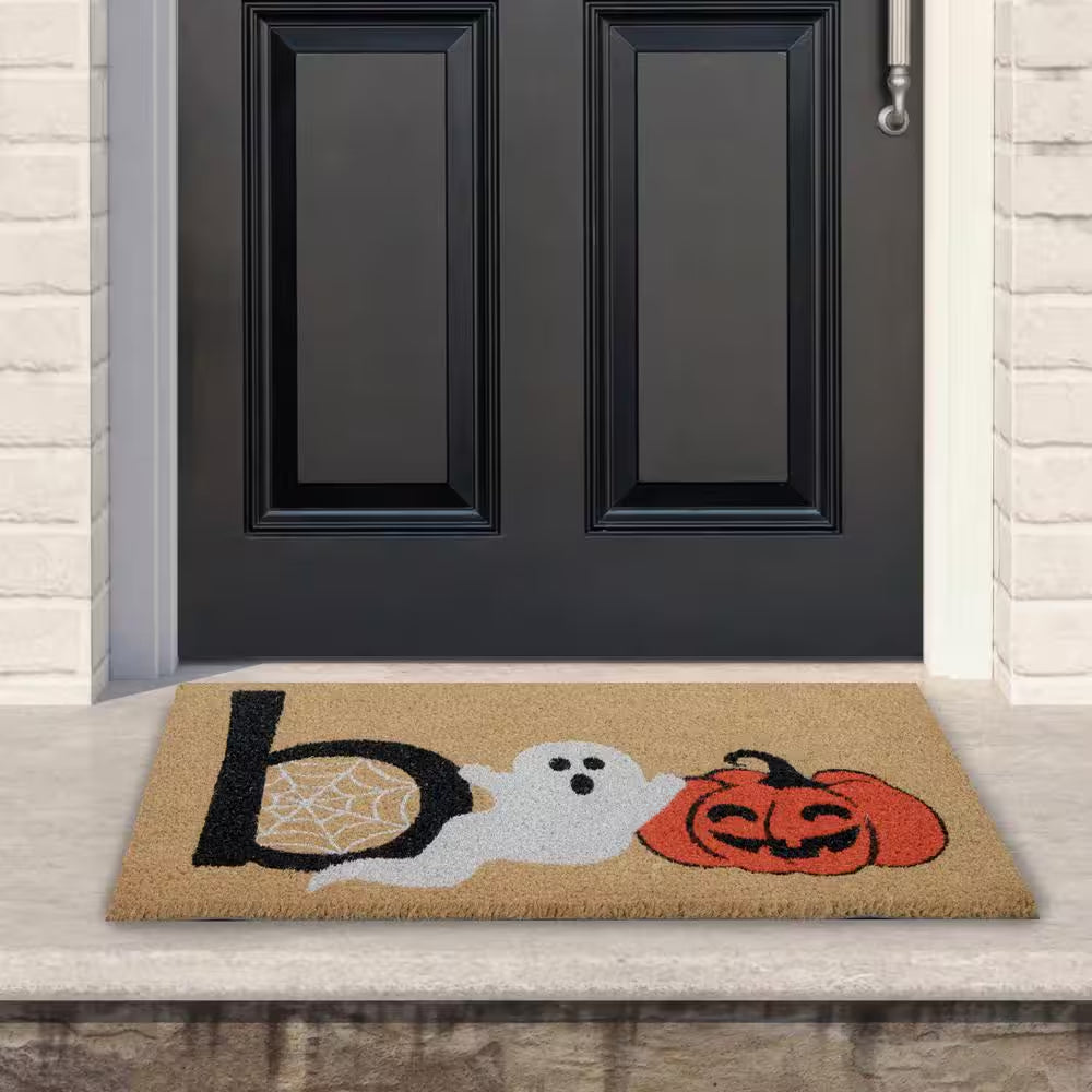 Brown Natural Coir Boo Halloween Doormat 18 In. X 30 In.