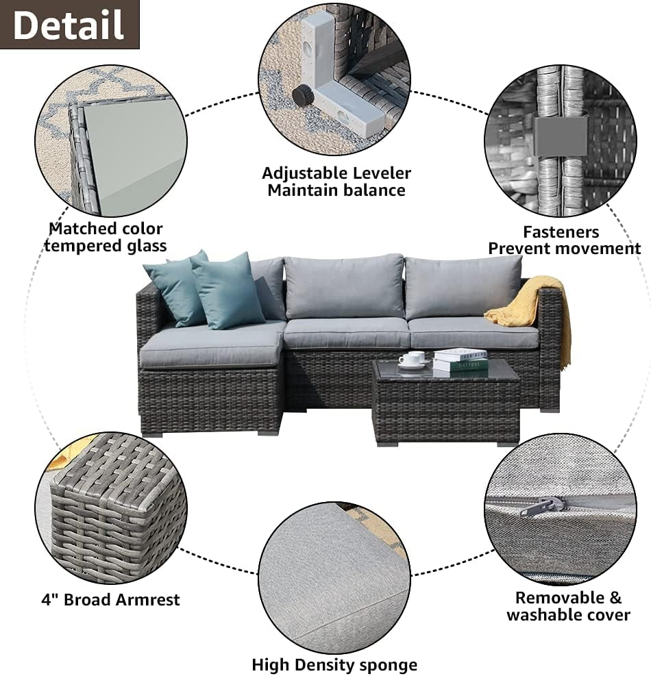 Outdoor Patio Balcony Set 5 Piece