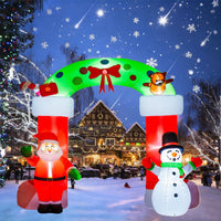 Thumbnail for 8.2Ft Christmas Inflatables Archway with Santa & Snowman, Christmas Arch Blow up Yard Decorations and Built-In LED Lights for Party Indoor, Outside, Garden, Lawn