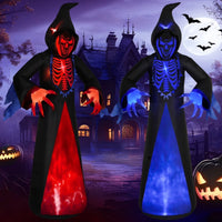 Thumbnail for 12Ft Halloween Inflatable Grim Reaper, Spooky Blow up Yard Decor with Built-In 7 Modes 3D LED Flame Lights for Holiday Party Garden Patio Lawn