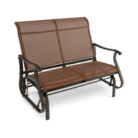 Thumbnail for 2-Person Patio Glider Bench with High Back and Curved Armrests