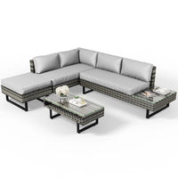 Thumbnail for Patio Furniture Sets Outdoor Sofa W/ Table 4-Pieces