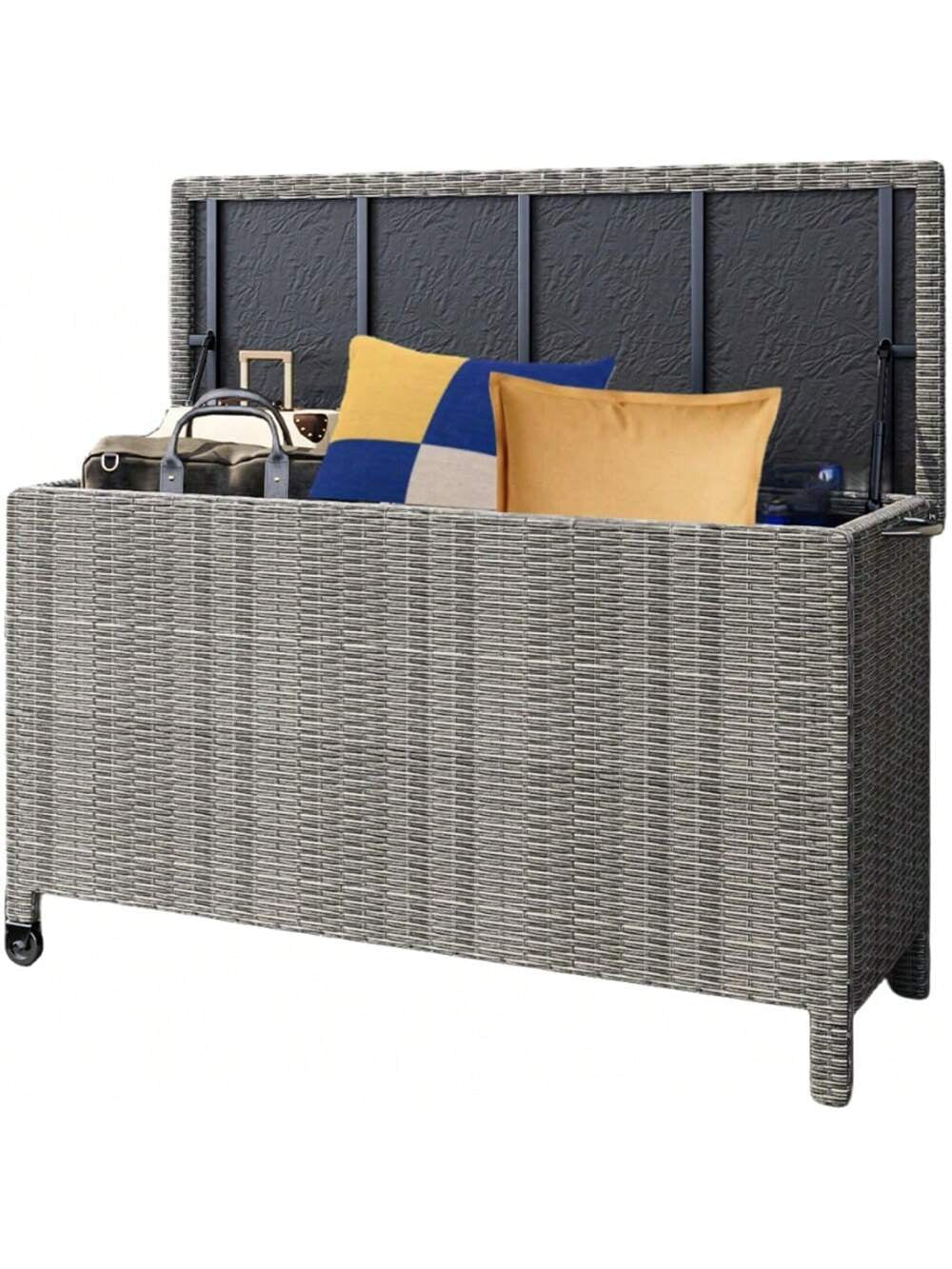 150 Gallon Outdoor Storage Deck Box with Wheels, Large Patio Storage for Outdoor Pillows, Garden Tools and Pool-Supplies