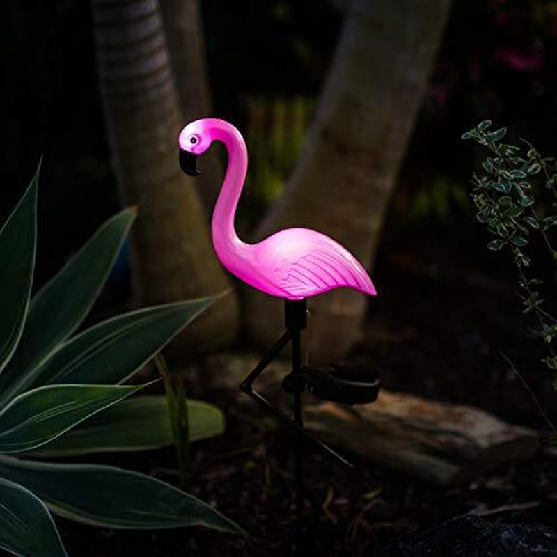 Solar Garden Stake Light Pink Flamingo Yard Outdoor Lawn Pathway Patio Decor