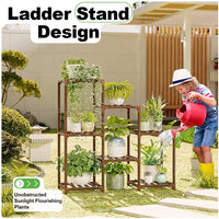 Thumbnail for Plant Stand Indoor Three Tier Plant Shelf Outdoor Wooden & Plastic 3 Tiers Garden Flower Pot Rack for Patio Decor