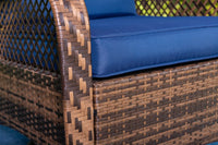 Thumbnail for Rattan Swivel Rocking Chairs 3 PC Patio Conversation Set, Outdoor Bistro Set Lawn Garden with 2 Cushioned Chairs & 1 Side Table