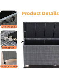 Thumbnail for 150 Gallon Outdoor Storage Deck Box with Wheels, Large Patio Storage for Outdoor Pillows, Garden Tools and Pool-Supplies