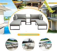 Thumbnail for Patio Furniture with Ottoman Table, 5 Piece Set