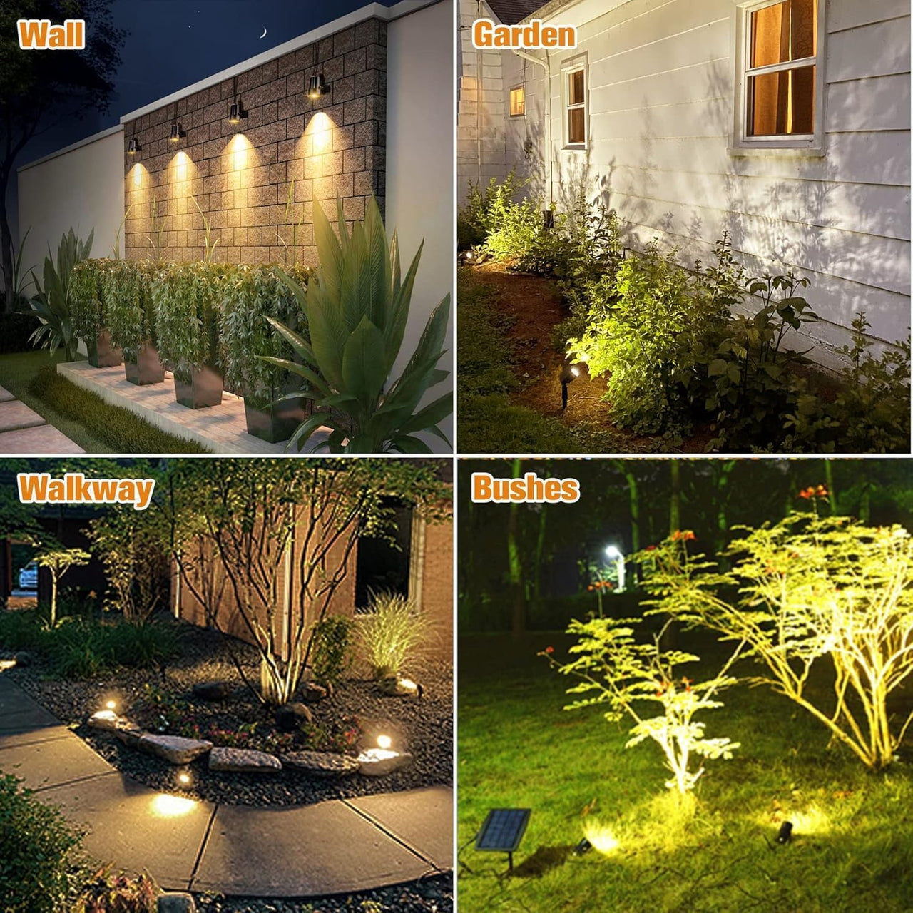 Led Solar Spotlights 9.8Ft Cable  Outdoor Garden