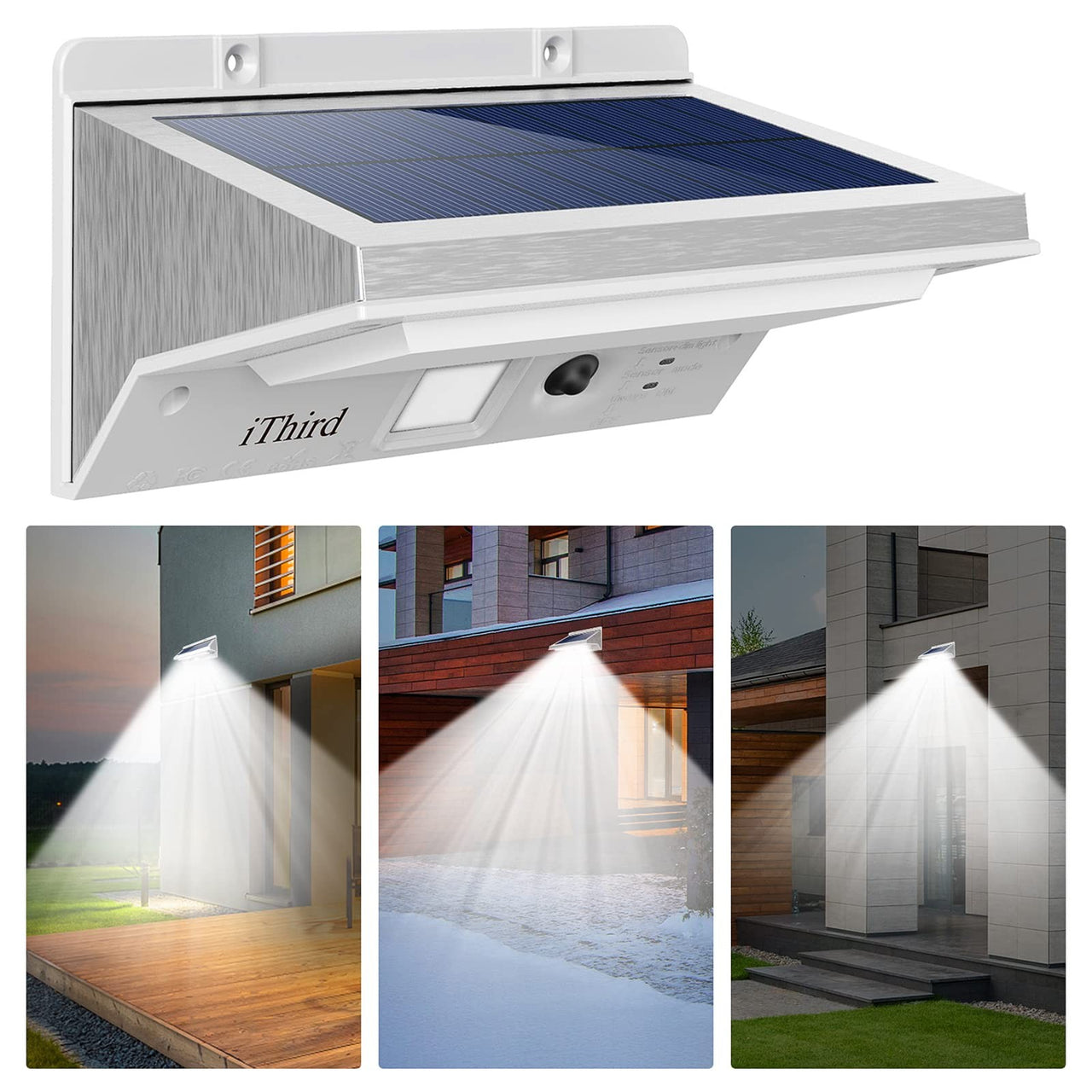 Ithird Solar Lights Outdoor Motion Sensor, Led Solar Powered Outdoor L