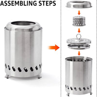 Thumbnail for Table Top Firepit 7 Inch - Tabletop Fire Pit Camping Stove Stainless Steel Pellet Patio Heater Portable Smokeless Fire Pit for Camping Outdoor Outside