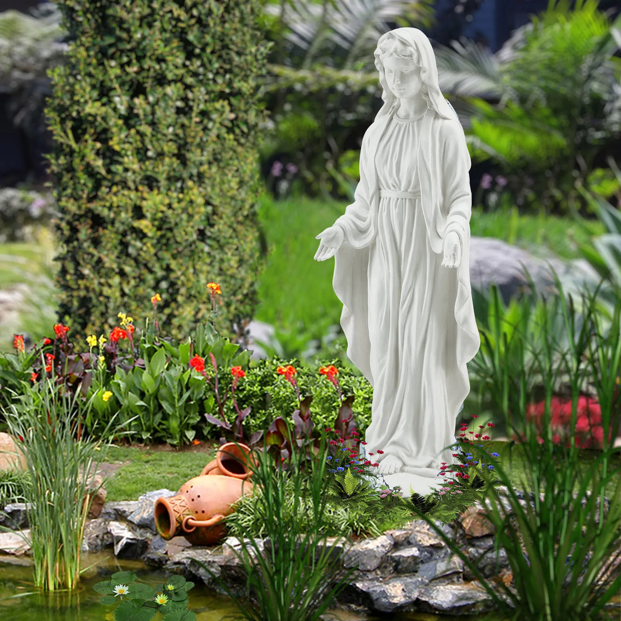 Outdoor Religious Sculpture, Garden Decor, Waterproof Sculpture, Suitable for Courtyard, Front Porch, Patio