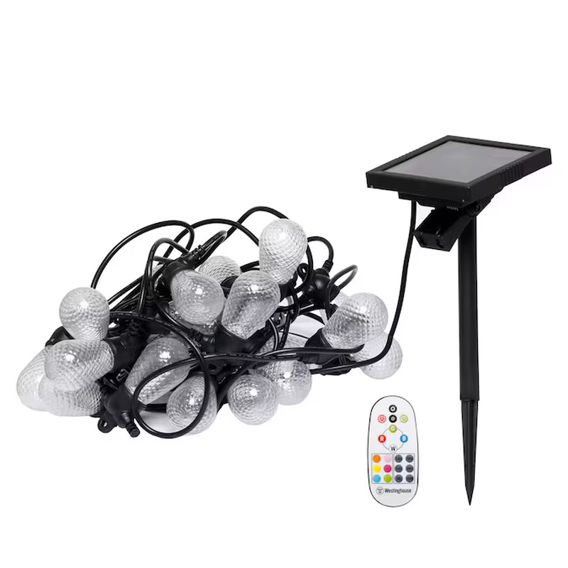 48-Ft Solar Outdoor String Light 24 Color with Remote