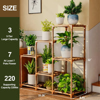 Thumbnail for Plant Stand Indoor Three Tier Plant Shelf Outdoor Wooden & Plastic 3 Tiers Garden Flower Pot Rack for Patio Decor