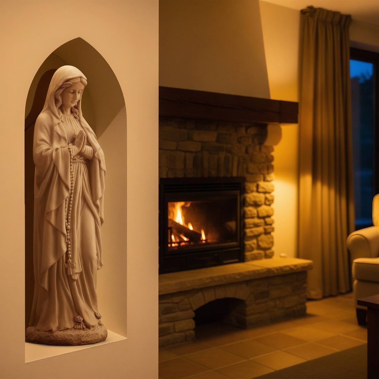 Outdoor Religious Sculpture, Garden Decor, Waterproof Sculpture, Suitable for Courtyard, Front Porch, Patio