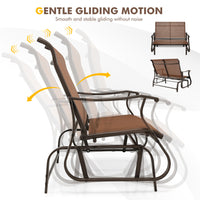Thumbnail for 2-Person Patio Glider Bench with High Back and Curved Armrests