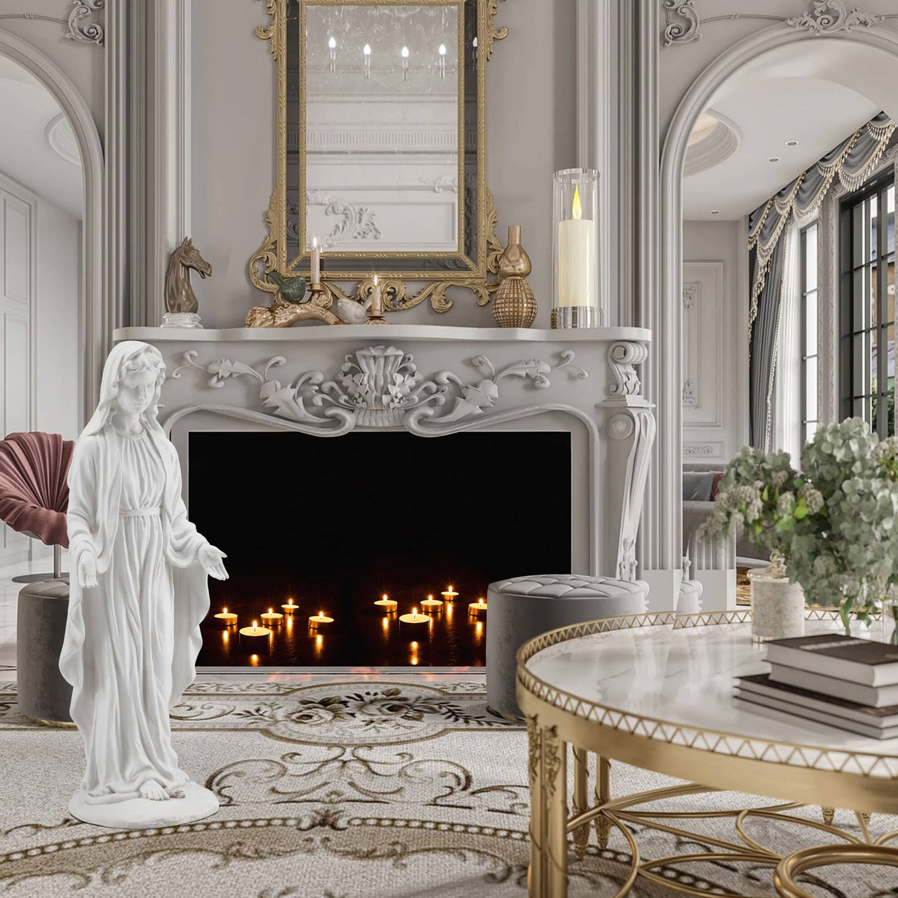 Outdoor Religious Sculpture, Garden Decor, Waterproof Sculpture, Suitable for Courtyard, Front Porch, Patio