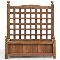 Thumbnail for Solid Wood Planter Box with Trellis Weather-Resistant Outdoor 25''X11''X30''