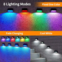 Thumbnail for 6/12 Pack Fence Lights Solar Powered, Auto On/Off, Solar Deck Lights for outside Yard Fence Deck Wall Patio Decor