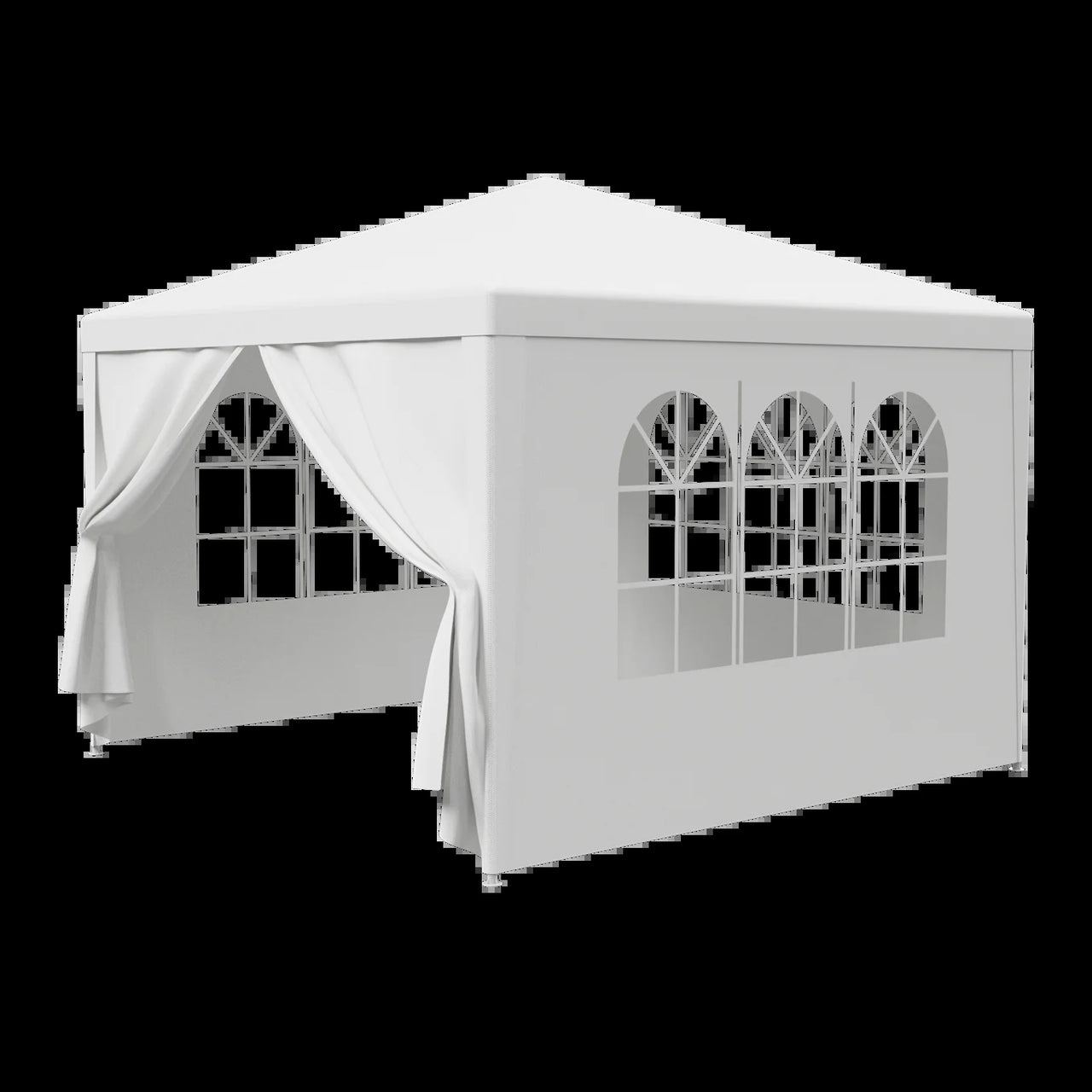 10' X 10' Outdoor Canopy Party Wedding Tent Gazebo Pavilion W/4 Side Walls White