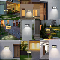 Thumbnail for 2 in 1 Solar Address Sign for Yard Lighted House Numbers Waterproof Illuminated Address Plaque with Stakes 22 Leds 3 Color Lighting Modes Wall Mounted/In Ground 2 Ways for outside Street