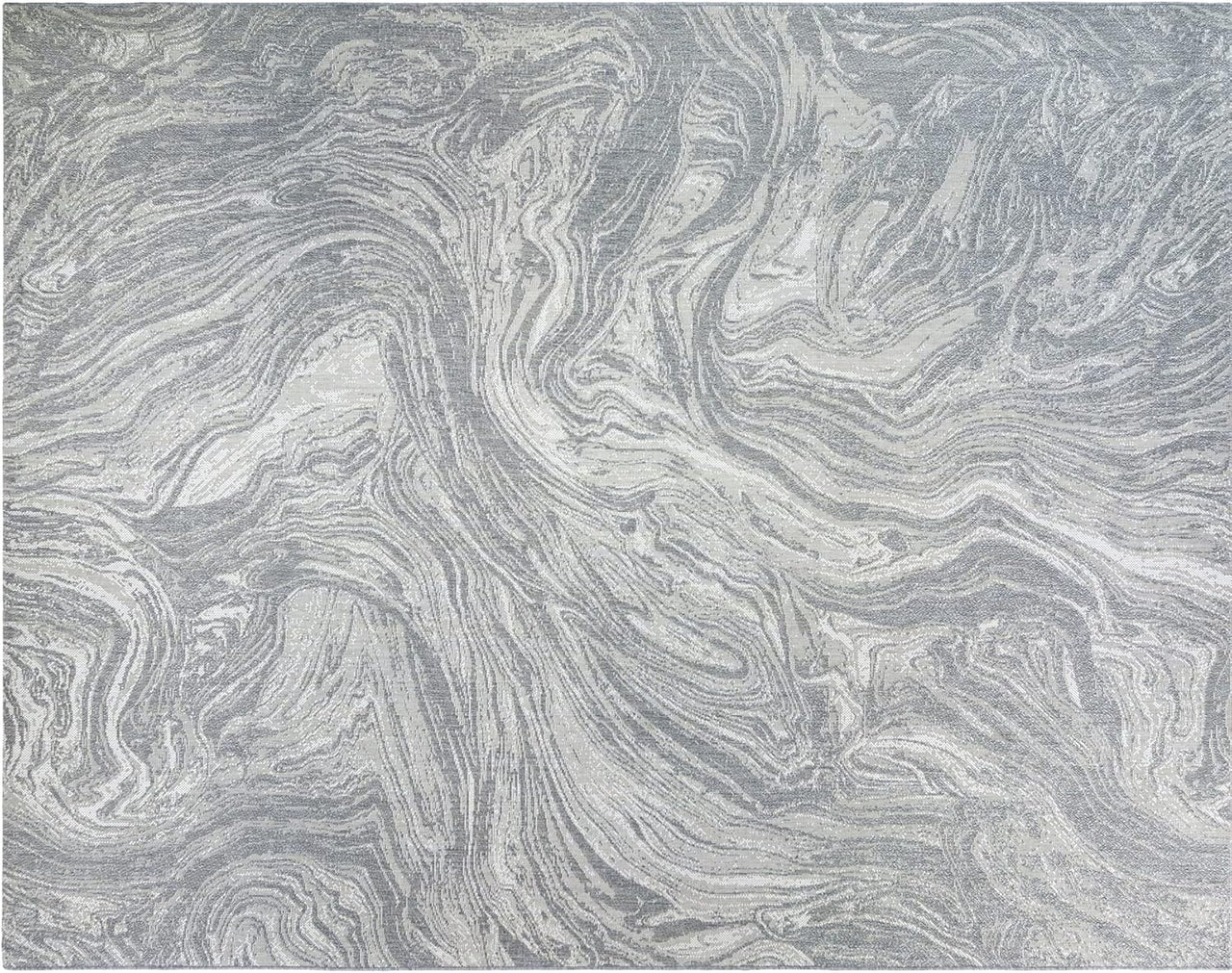 Indoor Outdoor Area Rug, Classic Flatweave, Washable, Stain & UV Resistant Carpet, Deck, Patio, Poolside & Mudroom, 6X9 Ft Medium, Abstract Ocean Current, Grey Cream