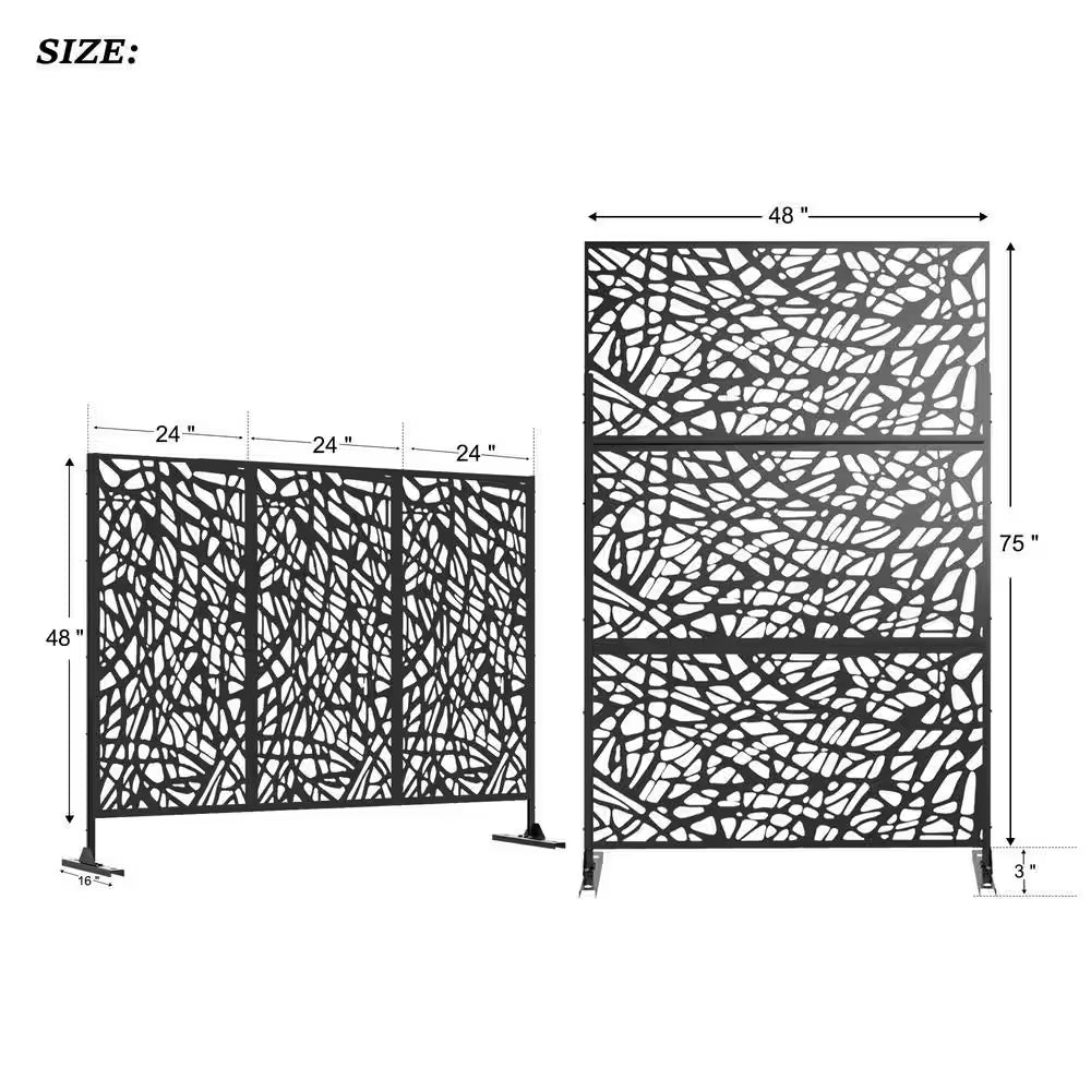 76 In. X 47.2 In. Patio Decor Privacy Screen Fence Panels