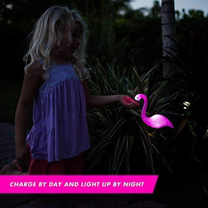 Solar Garden Stake Light Pink Flamingo Yard Outdoor Lawn Pathway Patio Decor