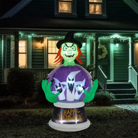 Thumbnail for 6 ' Halloween Wtch and Crystal-Ball Outdoor Halloween Inflatables for Patio Garden Decor