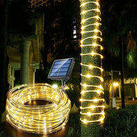 Thumbnail for Solar Rope Light 33FT 100L IP65 Weatherproof Outdoor LED Copper Fairy String Tube Lights for Party Garden Porch Yard Home Wedding Vacation Daily Holiday Tree Decoration Lighting (Warm White)