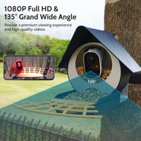 Thumbnail for Smart Bird Feeder with Camera,  Outdoor Bird Camera with 1080P HD Video, APP Real-Time Notifications, AI Identify Bird, Wifi Connection & Seed Guard, Blue