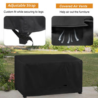 Thumbnail for Patio Coffee Table Cover Rectangular Waterproof Outdoor Furniture Small Side ...