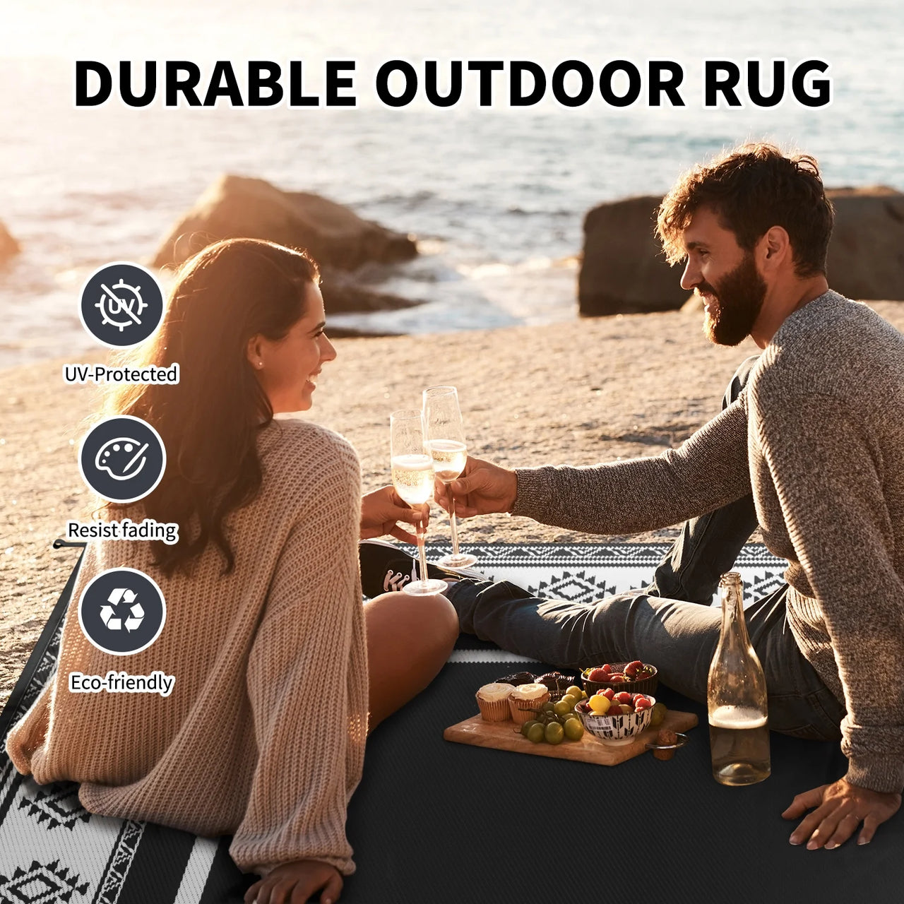 Outdoor Rug Clearance Patio Rug 6X9 Waterproof