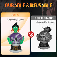Thumbnail for 6 ' Halloween Wtch and Crystal-Ball Outdoor Halloween Inflatables for Patio Garden Decor