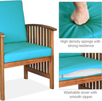 Thumbnail for Outdoor Acacia Wood Sofa Set W/Water Resistant Cushions 