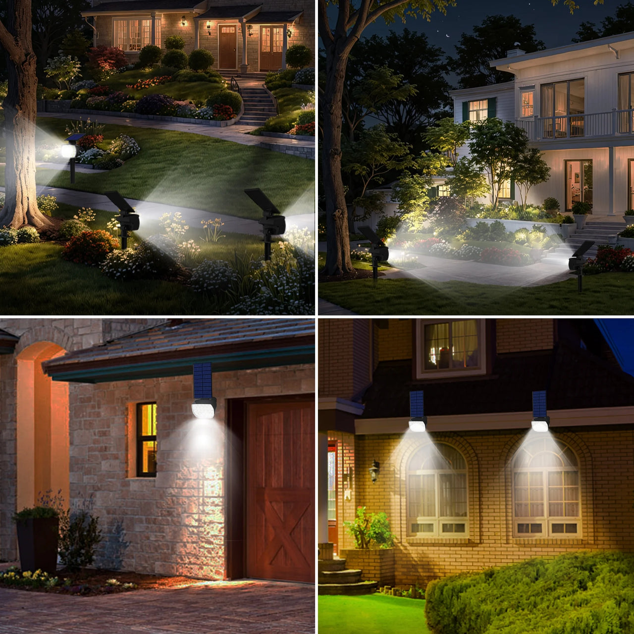 Outdoor Solar Lights,800Lm 6500K Solar Powered LED Landscape Path Spot Light for Yard Garden