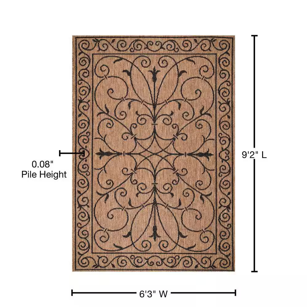 Kathleen Krem Brown 6 Ft. X 9 Ft. Patio Indoor/Outdoor Patio Area Rug