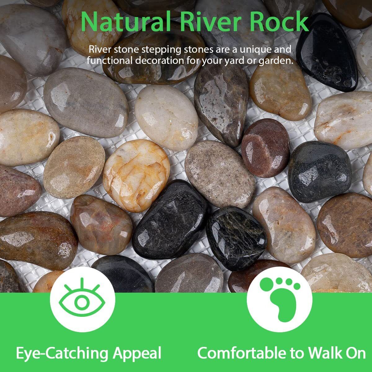 STEPPING STONES River Rock Pavers Pebbles for Garden