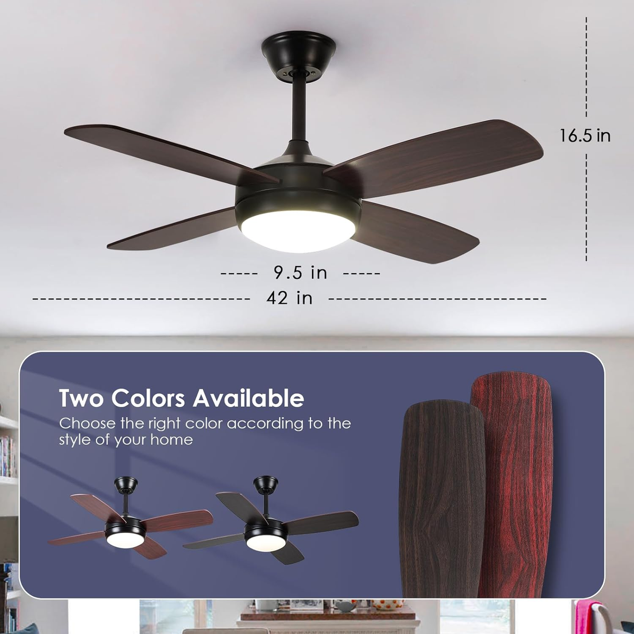 Outdoor Ceiling Fans with Lights, Remote